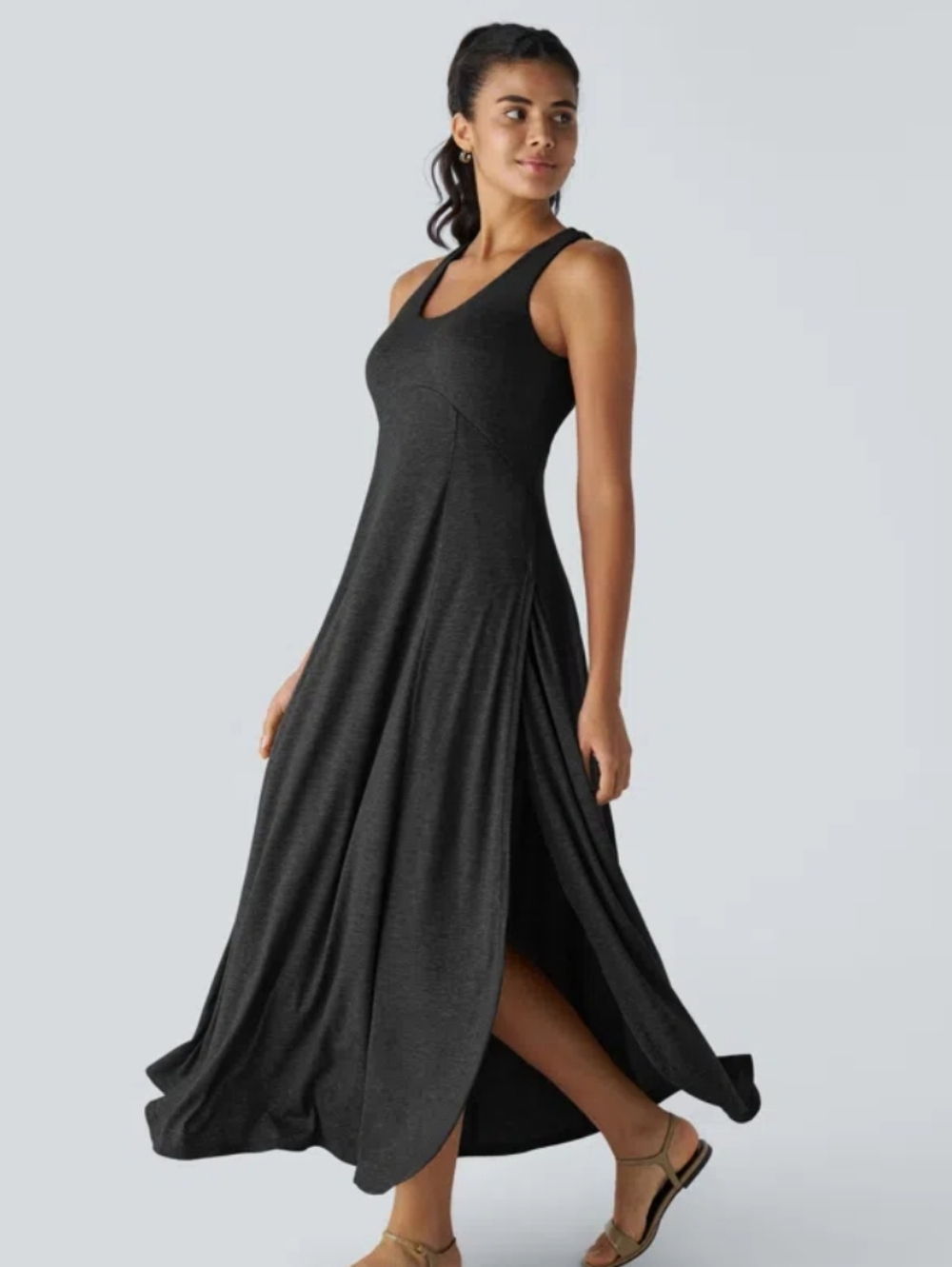 TWO Halara U-neck Flowy Maxi Casual Tank Dresses - NWT!